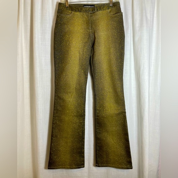 Express Denim - Y2K Express GOLD Sparkle Jeans Size 4.